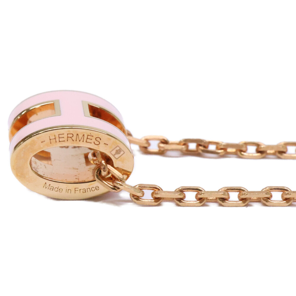 HERMES Mini Pop H Pendant Necklace, Pink, Pink Gold, Women's - Picture 3 of 8